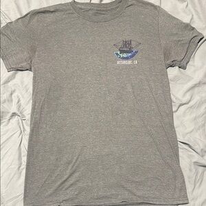 Gildan Gray Graphic Tee with Blue Accents